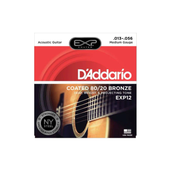 D'Addario EXP12 - EXP Coated 80/20 Bronze 13-56 - Struny do gitary akustycznej