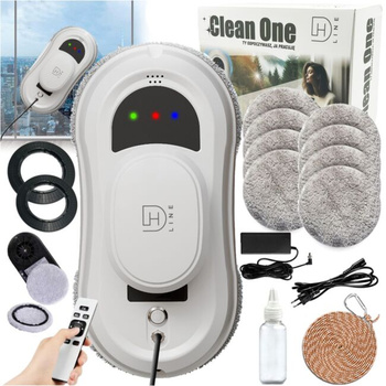 DH Line CLEAN ONE elektryczna automatyczna myjka do okien szyb lustra inteligentny robot pilot zestaw 72W 2800 Pa 500 mAh