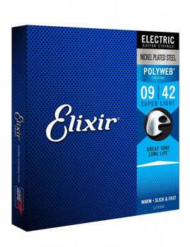 Elixir 12000 PolyWeb Super Light 9-42 - Struny do gitary elektrycznej