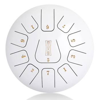 Steel Tongue Drum 11 notes 10" Hluru-Wangyou THF11-10 White