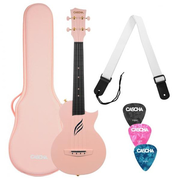 Cascha Carbon Fibre Ukulele Set Pink - Ukulele koncertowe