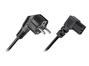 LECHPOL KPO2772B-3 - Kabel zasilający sieciowy do komputera kątowy 3m