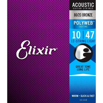 Elixir 11150 Polyweb Light 10-47 - struny do gitary akustycznej 12-strunowej