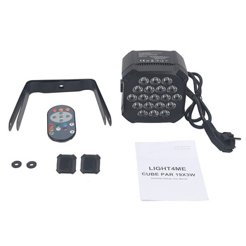 LIGHT4ME CUBE PAR 19X3W RGBW reflektor par oświetlenie sceniczne efekt świetlny LED
