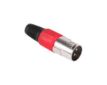 Lechpol WTY0054B - Wtyk mikrofonowy męski z czerwoną obwódką