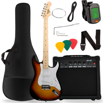 V-TONE EGA 39 SB gitara elektryczna 4/4 stratocaster 39" zestaw