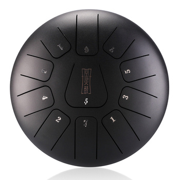 Steel Tongue Drum 11 notes 10" Hluru-Wangyou THF11-10 InBlack