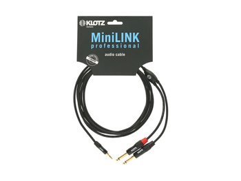 Klotz KY5-150 1,5m PRO mini jack 3.5 mm - 2 x jack 6.35 mm