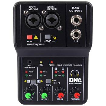 DNA MIX 2 mikser analogowy 2-kanałowy Hi-Z interfe