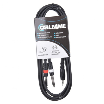 CABLE4ME jack 3,5 mm stereo 2x jack mono 6,3 mm 3m