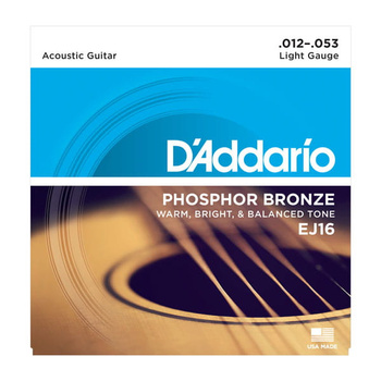 D'Addario EJ16 Phosphor Bronze 12-53 - Struny do gitary akustycznej