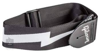 GIBSON The Lightning Bolt Seatbelt Black Strap - Pasek do gitary