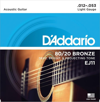 D′Addario EJ11 struny do gitary akustycznej 12-53
