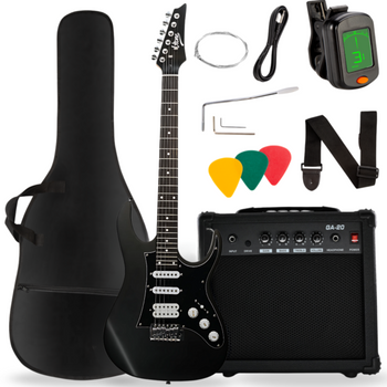 V-TONE EGA 39 MBK gitara elektryczna 4/4 stratocaster 39" zestaw