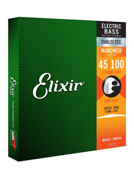 Elixir 14652 NanoWeb Stainless Steel 45-100 - Struny do gitary basowej 4str.
