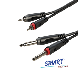 Kabel audio 2 x RCA / 2 x Jack 6.3mm mono 3m Roxtone SACC150L3