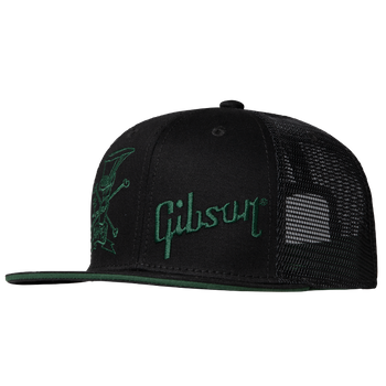 Gibson Slash 'Skully' Trucker Hat Black & Green  - Czapka
