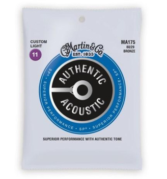 Martin MA175 Authentic 80/20 Bronze 11-52 Custom Light - Struny do gitary akustycznej