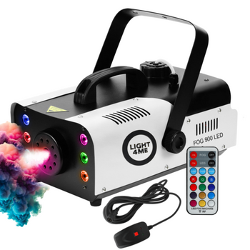 LIGHT4ME FOG 900 LED wytwornica dymu mgły pilot bezprzewodowy kontroler przewodowy 900W efekt świetlny 6x3W RGB