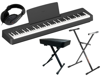 Yamaha P-145BT - Pianino Cyfrowe z Bluetooth + statyw + ława + słuchawki