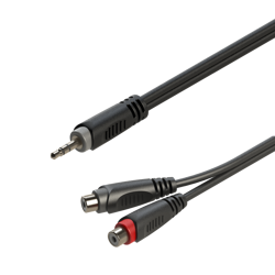 Kabel audio Jack 3.5mm stereo / 2 x gniazdo RCA 0,2m Roxtone RAYC330L02