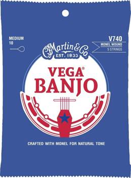 Martin V740 Strings Vega Retro Banjo 7405 Str Med - Struny do Banjo
